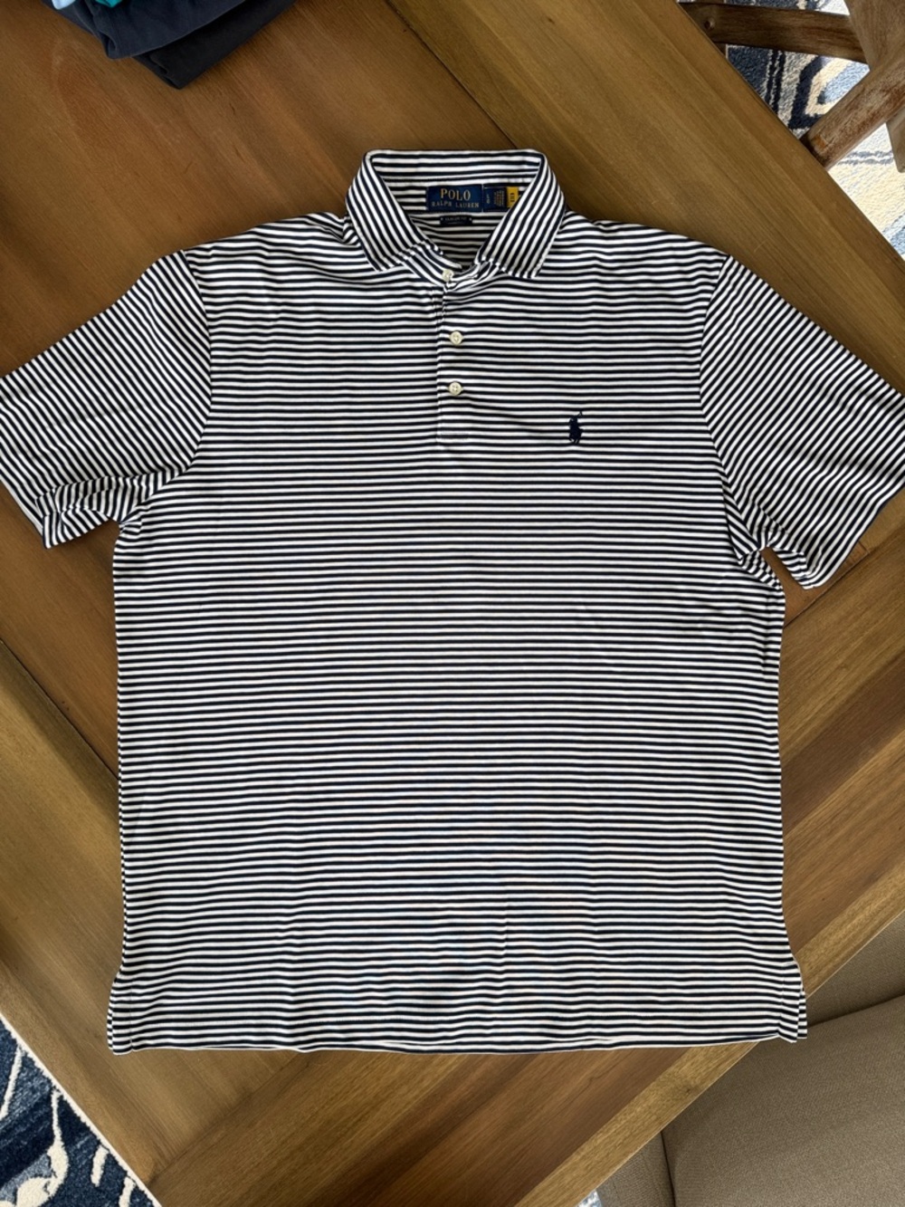 Polo by Ralph Lauren Navy and White Striped Men’s Polo